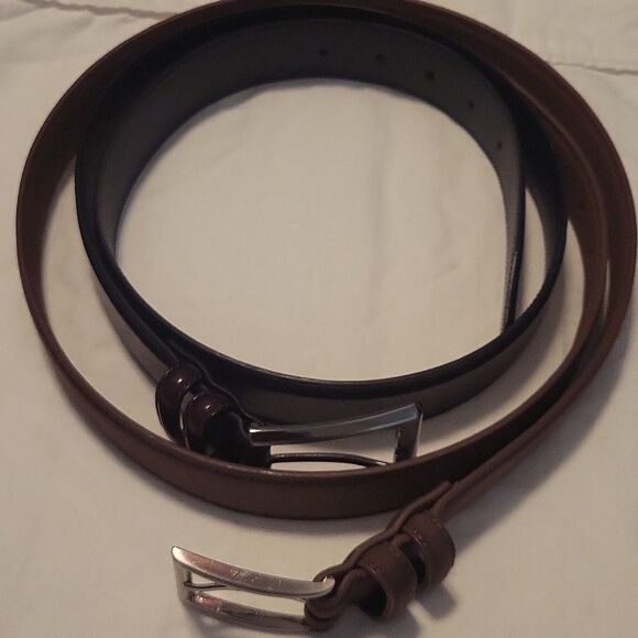 Donald J. Trump Bundle Brown 2 Genuine Leather Belts, Waist 36 - Picture 1 of 16